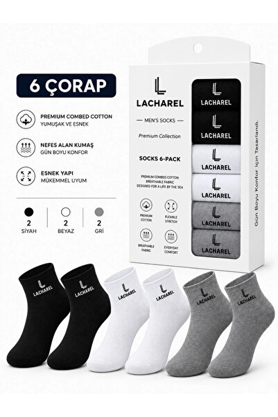 Asmedo Men's Cotton Bootie Socks 6 Pack Short Ankle Casual Sports - Black - W...