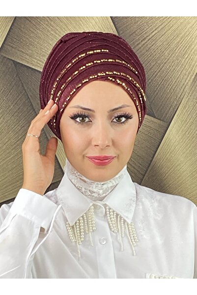 MY UKİYO STORE TESETTÜR GOLD BONCUKLUL EL İŞLEMELİ ABİYE BONEŞAL