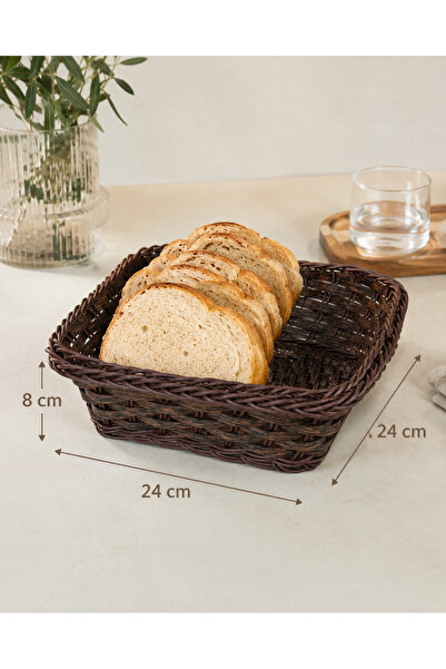 NimaWare Wicker Look Rattan Bread Basket Plastic Mesh Serving and Presentatio...