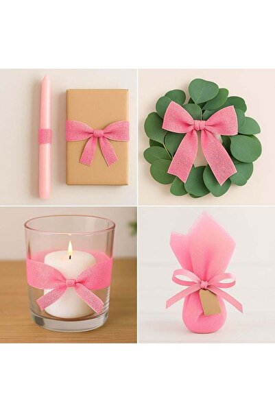OEM Tul decorativ pentru mărturii DIY, roz, set 100 bucăți, 24x24cm – ambalaj...