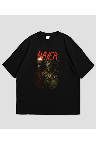 Grafftee Clothing Μπλουζάκι Slayer με στάμπα, Unisex, Oversize