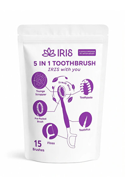 IRIS 5-in-1 Toothbrush – Pack of 15 Ready-to-Use Brushes