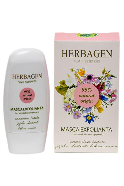 Herbagen Masca Exfolianta pentru Ten Sensibil sau Cuperozic Herbagen, 50g
