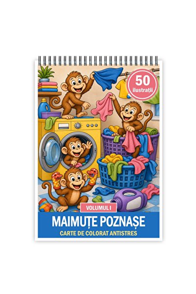 Legendary Gifts Carte de colorat, 50 de ilustrații Maimute Poznase - Volumul ...