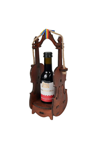 LimArt Suport Decorativ din Lemn sub Forma de Vioara cu Sticla de Vin Rosu 18...