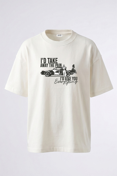 Anetos Λευκό μπλουζάκι με στάμπα Gta Vice City Design σε μεγάλο μέγεθος