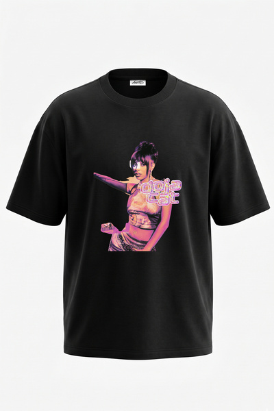 Anetos Doja Cat_2 dizajn, štampana oversize crna majica