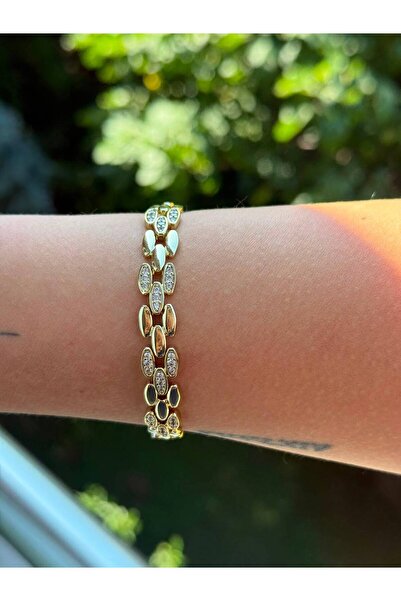 Lisse.co Adjustable Zircon Stone Oval Chain Steel Anti-Tarnish Bracelet