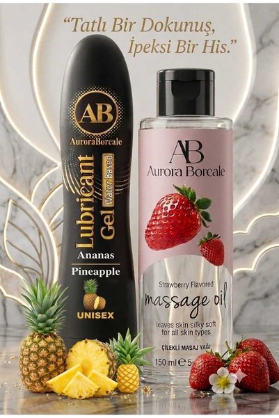 AuroraBoreale 125 ML Ananas Aromalı Kayganlaştırıcı Jel Çilek Kokulu 150 ML M...