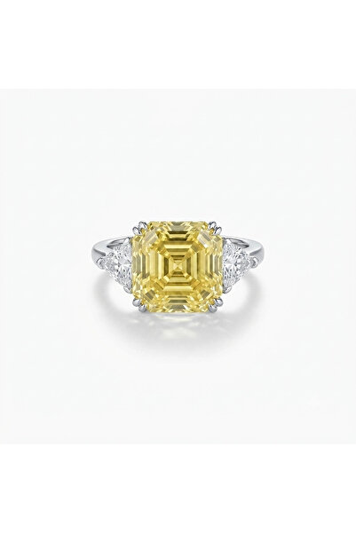 h&b design jewel Çelik Sarı Elmas Kesim Yüzük