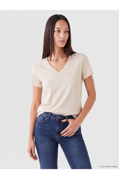 LC Waikiki Original V-Neck Soft Touch Women's T-Shirt