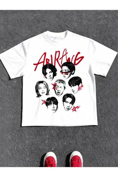 SVART WEAR تي شيرت صيفي كبير الحجم مطبوع عليه BTS Arirang