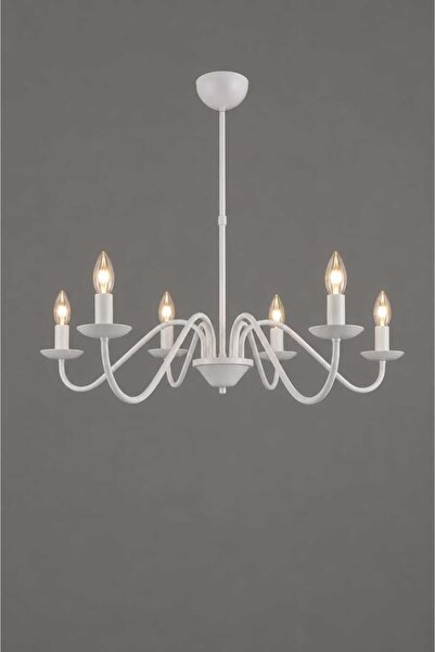 BSA LIGHTING VELA 6'LI BEYAZ MODERN AVİZE ( E14 DUYLU) KLASİK ŞIK AVİZE