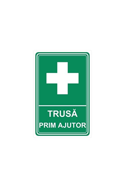 PAS Sticker autocolant Trusă prim ajutor, PVC rezistent UV, 20 x 30 cm, Alb