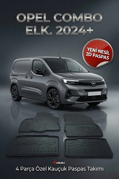 Arabaks OPEL COMBO ELK.2024+ 4 Parça YENİ NESİL 2D Kauçuk Paspas Takımı - Öze...