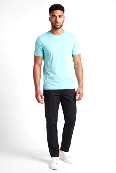 BOSS Men's Regular Fit Striped Crew Neck Flexible Cotton Short Sleeve Blue T-...