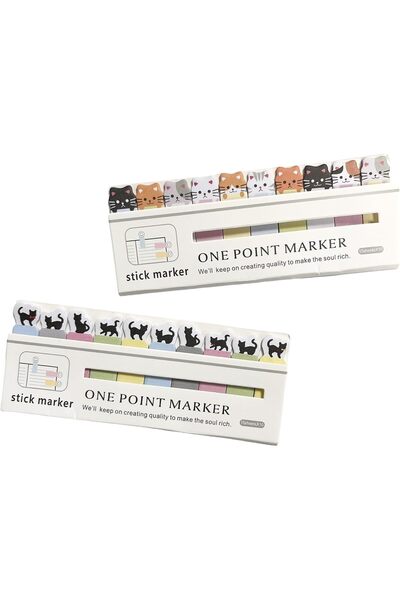 Arabest 2Pcs Cat Theme Book Tabs,150 Sheets Each,Cute Animal Sticky Notes,for...