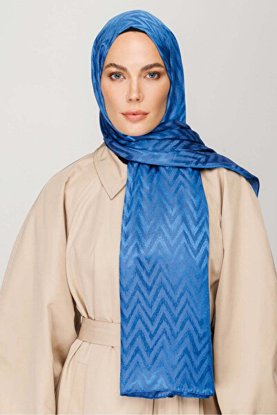 wesscollection شال نسائي منسوج من الجاكار اللامع بنمط متعرج 75x185 سم