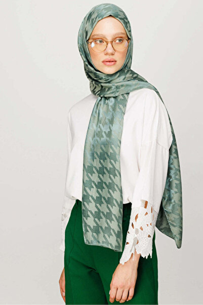 wesscollection شال نسائي منسوج من الجاكار اللامع بنقشة مخالب الغراب 75x185 سم