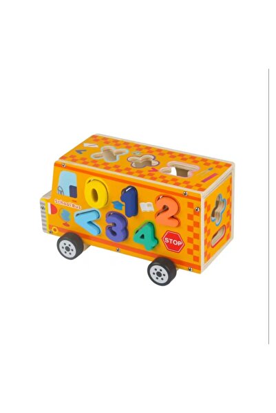 Stuniko ® Autobuz Montessori din Lemn cu Sortator de Forme, Cifre și Simbolur...