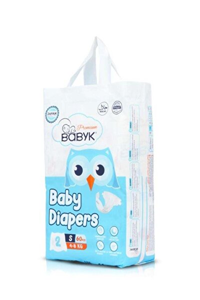 BABY K BABYK BABYK PREMIUM Baby Diapers Small 60 Pieces, 4 - 8 kg – 12 Hour P...