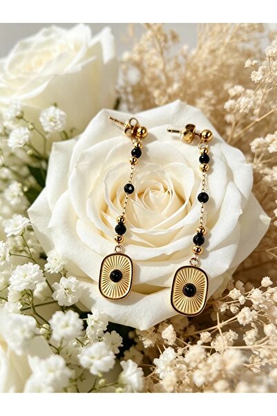 Noon Noora Stylish agate stainless steel PVD plated with 18K gold earrings,Gi...
