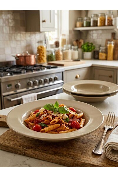 Keramika Pasta Plate Taupe 26 cm Set of 2