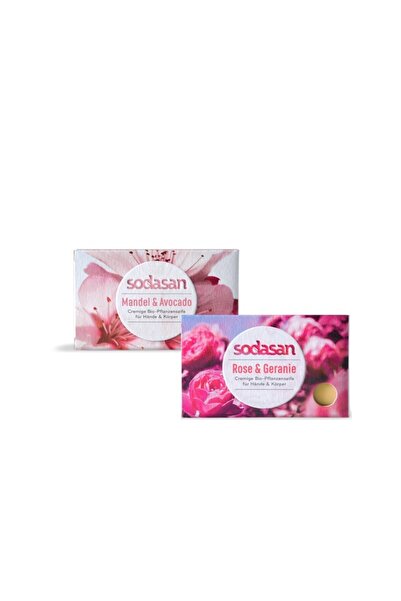 Sodasan Pachet Săpunuri Bio – Trandafiri & Geranium 100 g + Migdale & Avocado...