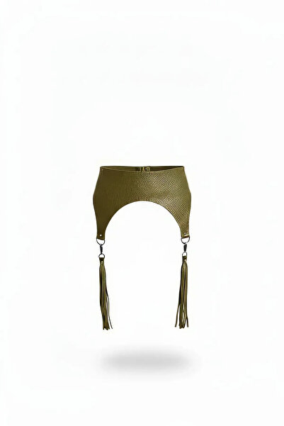 Angels Passion Khaki Women's Belt Wide Corset Tassel Waist Accessory