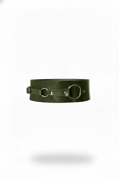 Angels Passion Khaki Women's Belt with Thick O-Ring Detail Waist Accessory