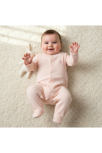 giggles Cotton Long Sleeves Sleepsuit with Hot Air Balloon Embroidery