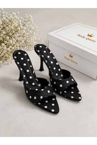 NewQueens Dilla Women's Heeled Slippers Pointed Toe Casual Slippers 8.5 cm