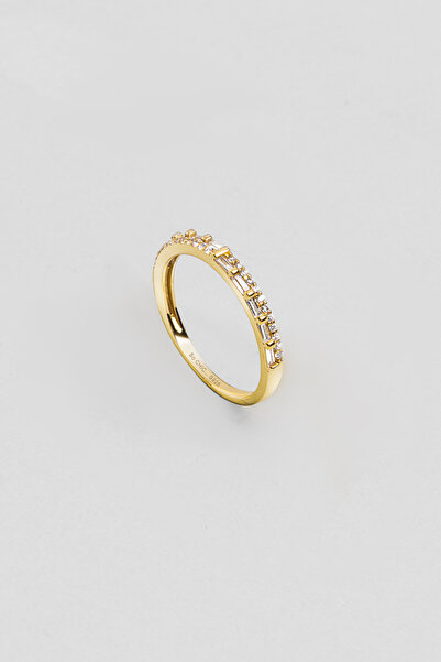 So CHIC... Minimal Baget 18 Ayar Sarı Altın Kaplama Gümüş Yüzük