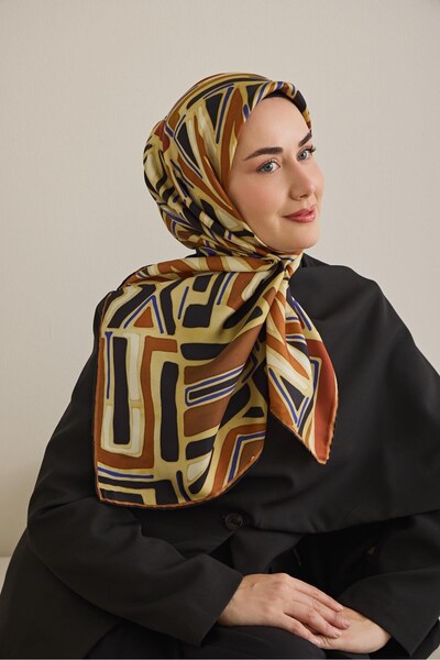 Silk Home Twill Silk Scarf Bohemian Atlas Pattern Ivory 90X90