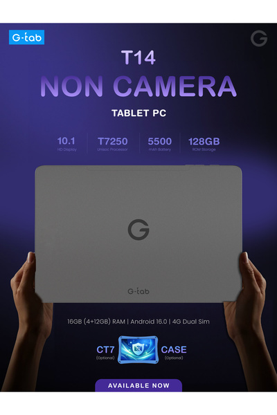 g-tab تابلت T14 شاشة 10.1 بوصة 4GB+128GB بدون كاميرا أندرويد 16 | Medina Shop