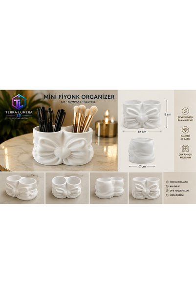 Generic Brand Mini Bow Organizer – Pen Holder and Makeup Brush Holder