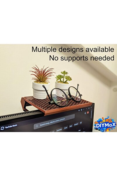 DIYMaX رف علوي قابل للتعديل للشاشة، حامل منظم فوق الشاشة، الحجم المتوسط ​​5 سم