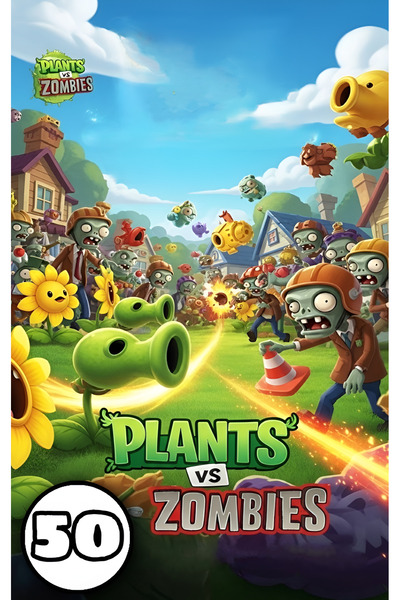 Generic Brand Carte de Colorat Plante vs. Zombi – A4 | 50 de Ilustrații Amuza...