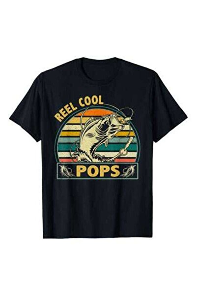 NOURAM تي شيرت Vintage Reel Cool Pops Fishing Fathers Grandpa Dad، 220 جرام م...