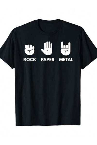 Astogria13 تي شيرت رجالي أنيق من Rock Paper Metal، مصنوع من القطن الناعم للمل...