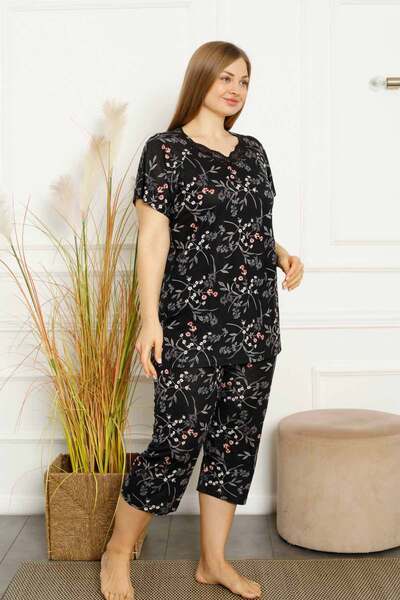 ALİMER Plus Size Bermuda Pajama Set 2707Bb