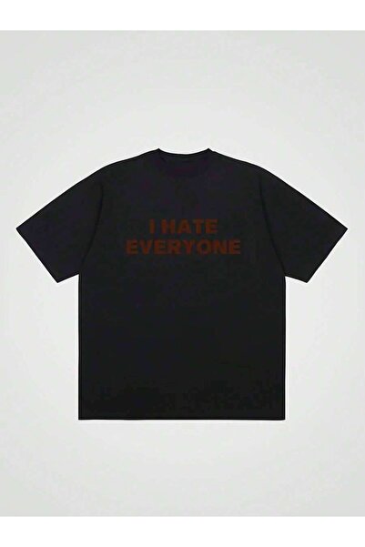 799 تي شيرت رجالي بأكمام قصيرة بطباعة إبداعية "I Hate Everyone"، قميص كاجوال ...