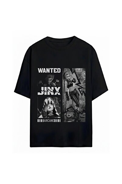 SVART WEAR Jinx Arcane Printed Unisex Oversize 100% Cotton T-Shirt