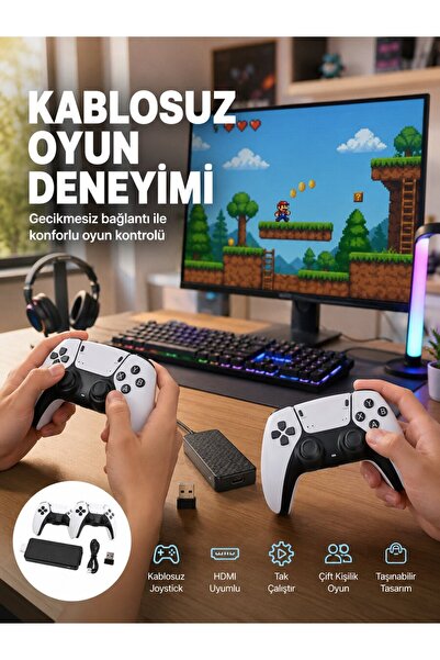 Generics 20600 Oyunlu Retro Oyun Konsolu Kablosuz Joystick Yeni Nesil - HS2077-9742
