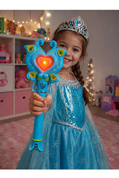 LRS STORE Sesli Işıklı Sihirli Prenses Elsa Asası Mavi 30 CM – Müzikli Işıklı...