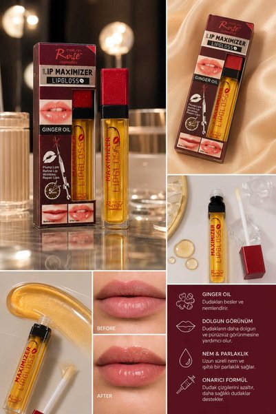 ORİON GLOBAL Rivle Cosmetics Lip Maximizer Ginger Oil Lip Plumping Lip Gloss
