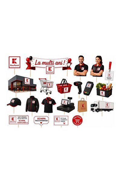 DecoParty Set de decorațiuni pentru tort – Tematică Angajați Magazin Kaufland...
