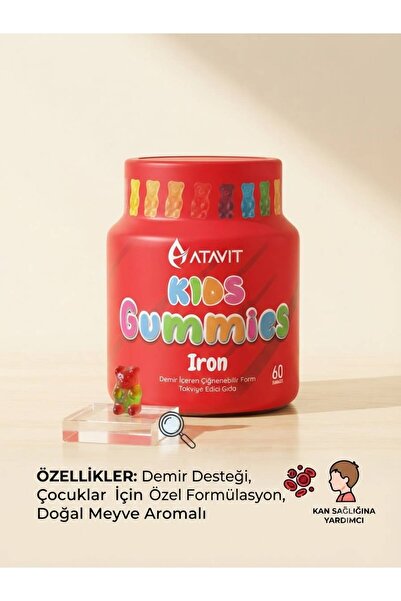 Genel Markalar Kids Gummies Iron Demir 60 Çiğnenebilir Form | Çocuklar İçin D...