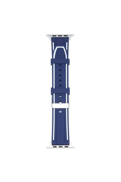 Beline Curea din silicon solid pentru Apple Watch 42/44/45/49mm, Albastru/Alb