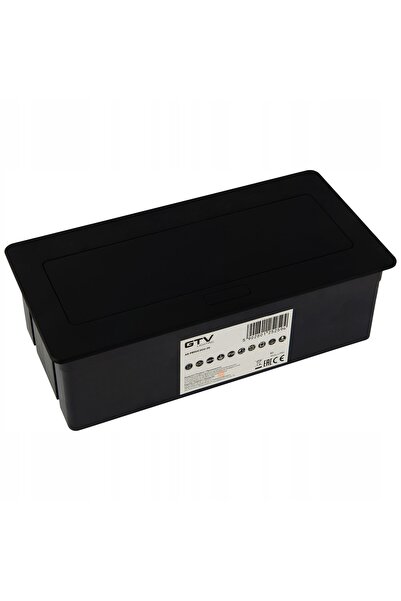 GTV Prelungitor de priză încastrat în birou cu două porturi USB A+C, negru